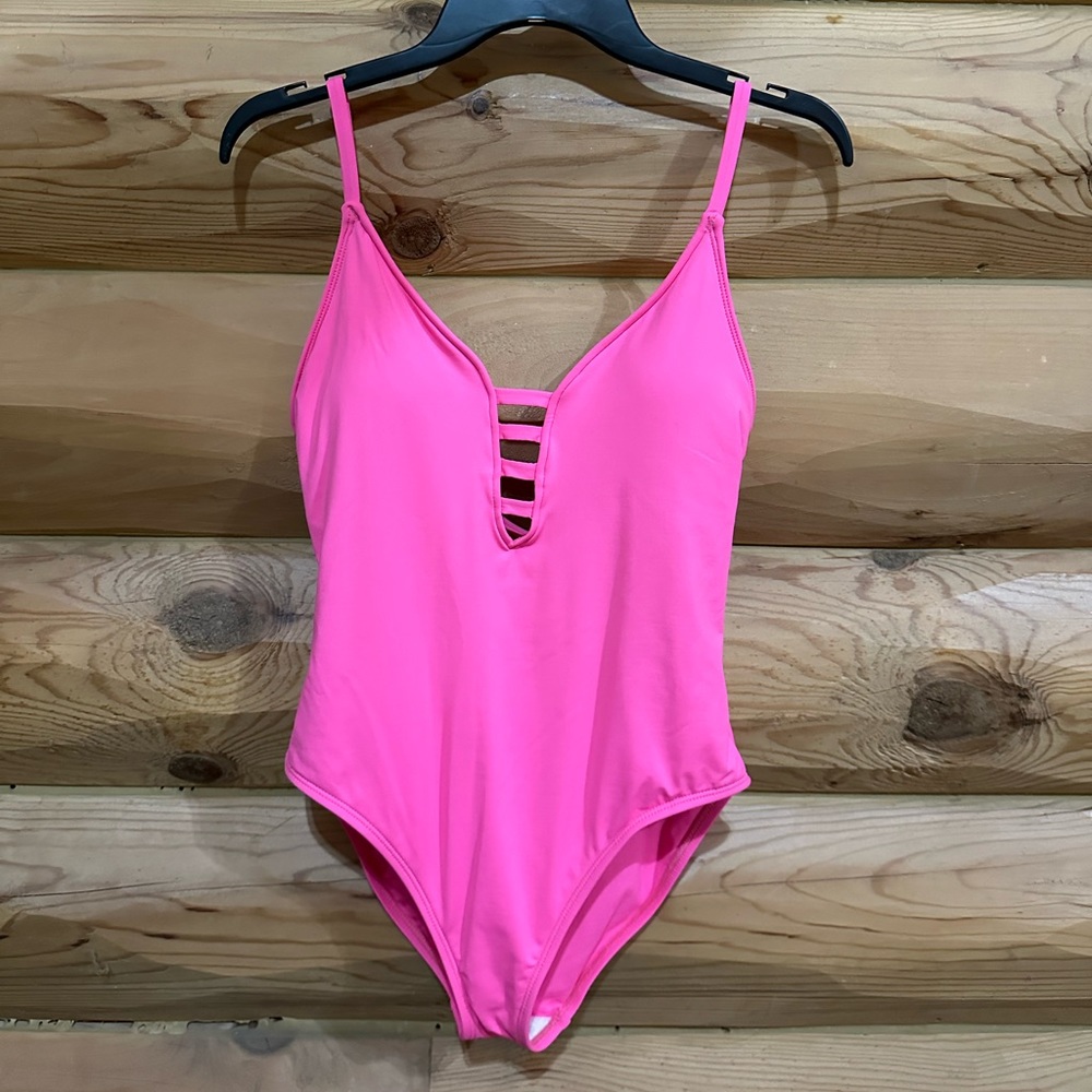 Hot pink one-piece swimsuit